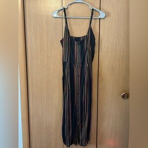 RVCA Black Multicolor Striped Maxi Dress